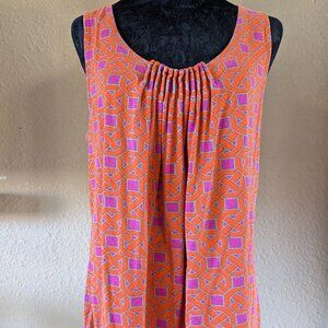 New York and Company Flowy Gray/Orange/Purple Tank, L